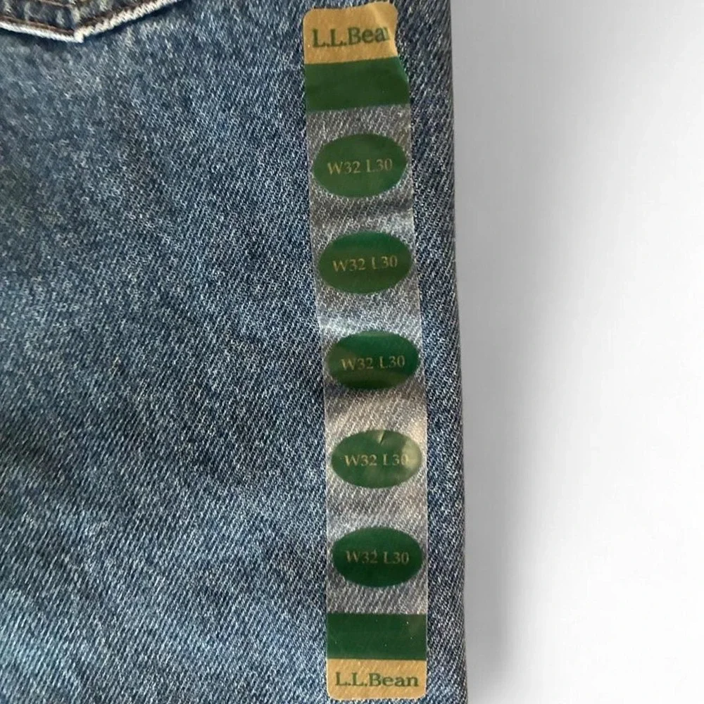 NWT Vintage/Y2K L.L.Bean cotton denim jeans with plaid lining, size 32X30